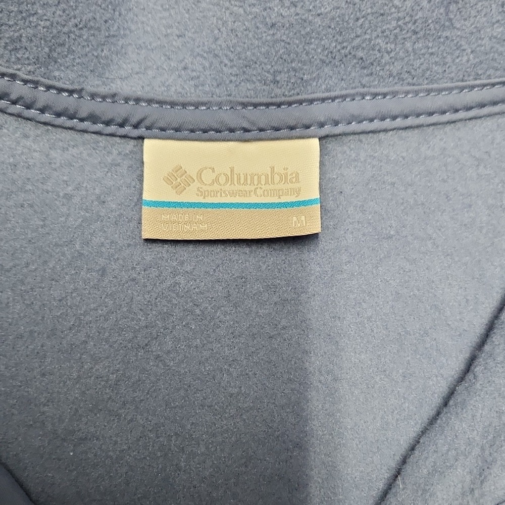 Columbia Fleece Pullover Sweater Blue Button Collared Long Sleeve M Women - Picture 2 of 3